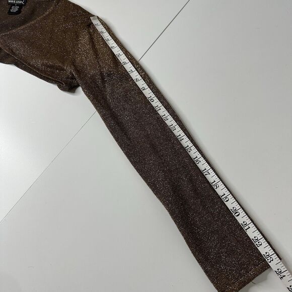 Wet Seal Bolero Shrug Sz L Brown Metallic Y2K Grunge Glam Holiday Party New Year - Picture 9 of 12